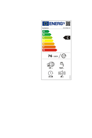 Lave-vaisselle De Dietrich DC1538QX - Encastrable 60CM