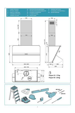 Hotte décorative murale Falmec Flipper1440