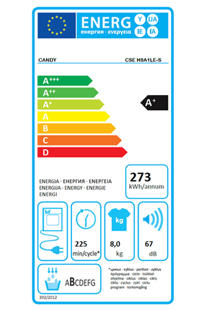 Sèche-linge Candy CSE H8A1LE-S