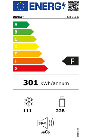 Refrigerateur congelateur en bas Indesit LI8S1EX