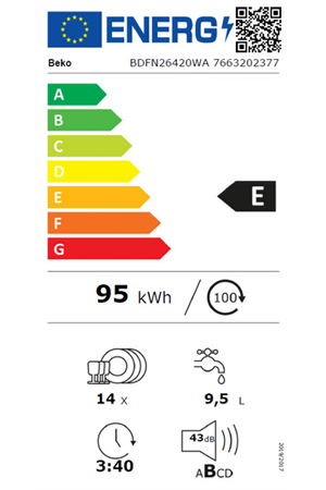 Lave-vaisselle Beko BDFN26420WA