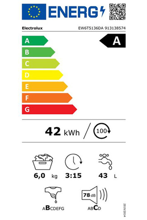 Lave-linge top Electrolux EW6T5136DA