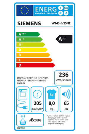 Sèche-linge Siemens WT45HV15FR