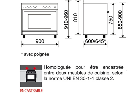 Piano de cuisson Airlux CC902GTBK3 - 90CM Gaz Noir