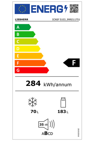 Refrigerateur congelateur en bas Liebherr ICNSF5103-20 - Encastrable 178CM