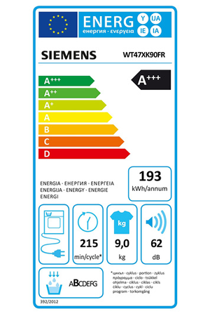 Sèche-linge Siemens WT47XK90FR