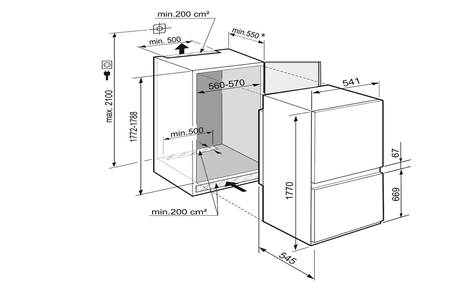 Refrigerateur congelateur en bas Liebherr ICNSF5103-20 - Encastrable 178CM