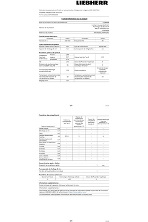 Réfrigérateur 1 porte Liebherr KSFE52Z20-20