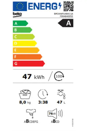 Lave-linge hublot Beko BM34WFU48411A