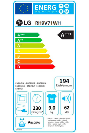 Sèche-linge Lg RH9V71WH