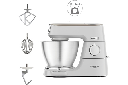 Robot Pâtissier Kenwood Titanium Chef Baker Kvc65.009wh Blanc