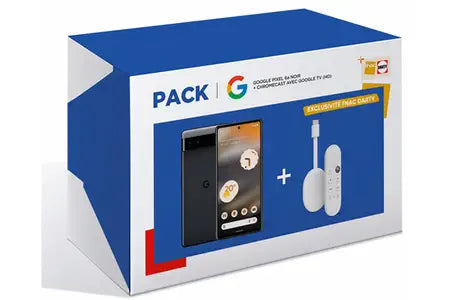 Smartphone Google Pack Pixel 6a 128go Noir 5g + Chromecast Hd