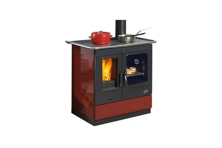 Piano De Cuisson Godin Cuisinière À Bois 6.5kw Rouge 241100 carmin