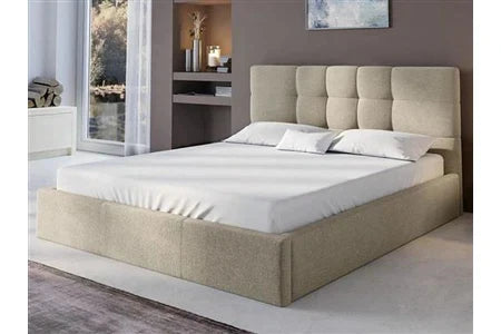 Lit 2 Places  Lit Coffre 160 X 200 Cm - Tissu - Beige - Eliava