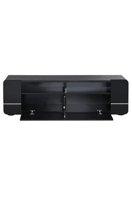 Meuble Tv Maison Et Styles Meuble Télé 1 Abattant 1 Niche L154xh48xp39cm - Noir