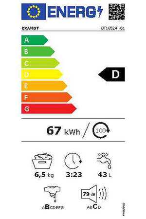 Lave-linge top Brandt BT16524