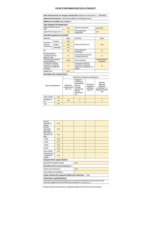 Cave de service Thomson MILLESIME 48-1