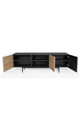 Meuble Tv 3 Portes Jugend 150cm Chêne & Noir