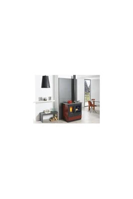 Piano De Cuisson Godin Cuisinière À Bois 6.5kw Rouge 241100 carmin