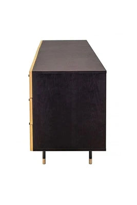 Meuble Tv 3 Portes Jugend 150cm Chêne & Noir