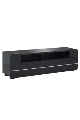 Meuble Tv Maison Et Styles Meuble Télé 1 Abattant 1 Niche L154xh48xp39cm - Noir