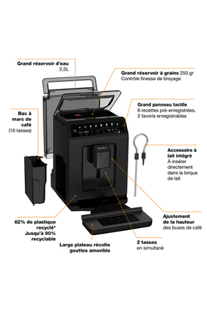 Expresso Avec Broyeur Krups Evidence Eco-Design 8 Boissons Préréglées Ea897b10