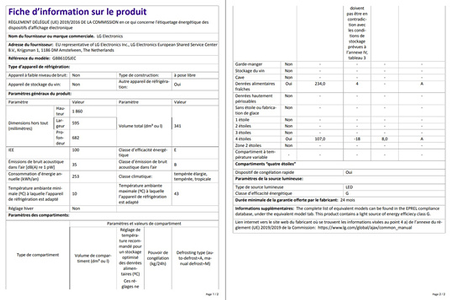 Refrigerateur congelateur en bas Lg GBB61DSJEC