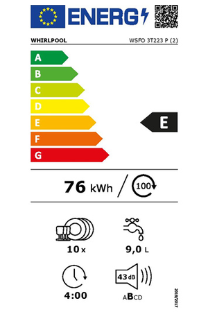 Lave-vaisselle Whirlpool WSFO3T223P